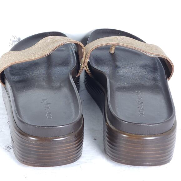 Donald J. Pliner Women’s Fiji US 7,5M Bronze Metallic Leather Wedge Sandals - Picture 13 of 16